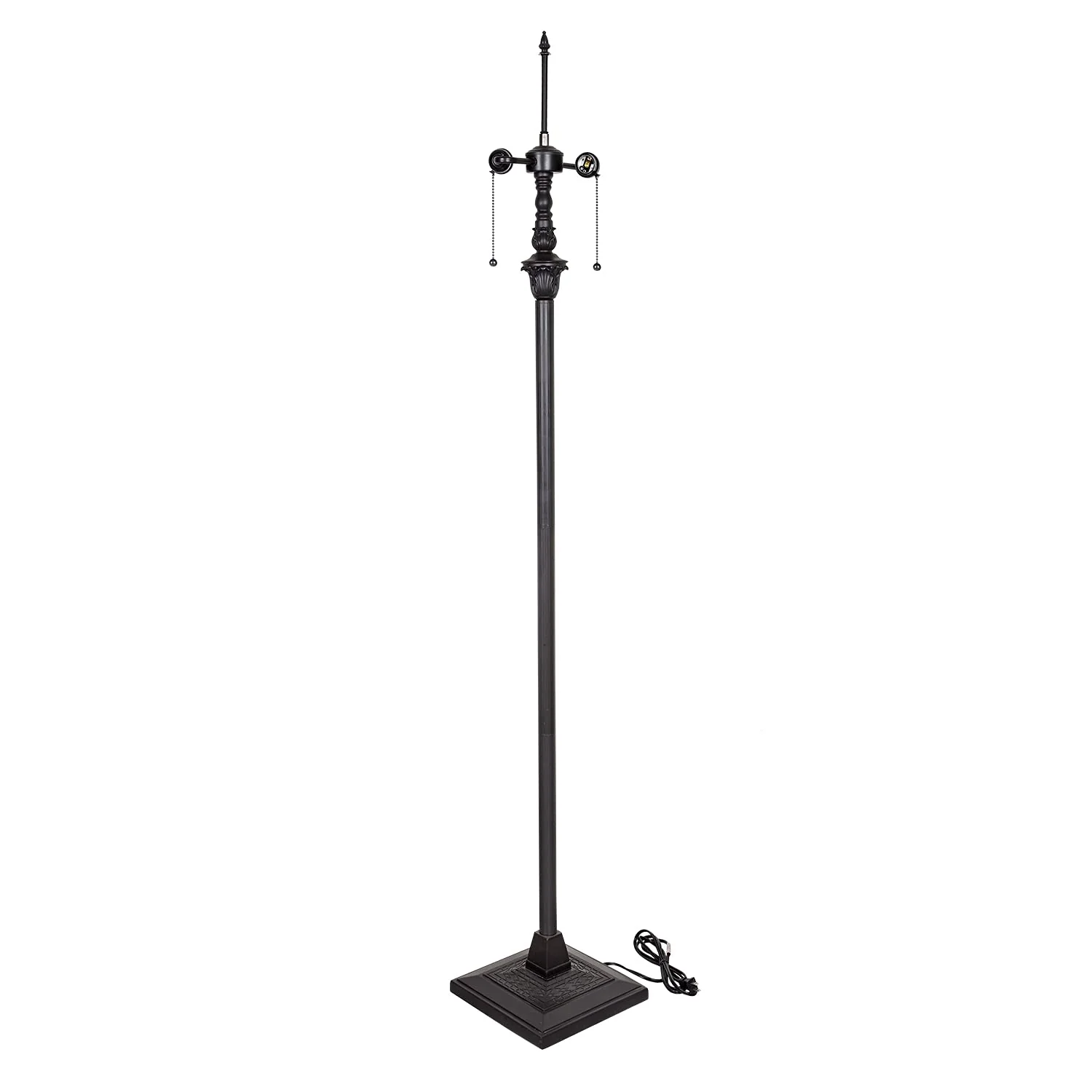 Capulina Tiffany Floor Lamp Base Only Replacement for 16 -24 Inch Wide Lampshade Pole Height 64 Inches Blackish Bronze Finishing Resin Base