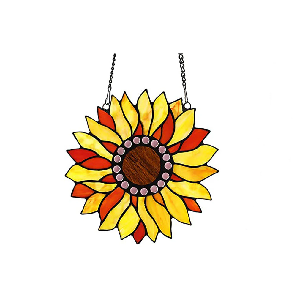 Capulina Sunflower Stained Glass Window Hangings Handmade Tiffany - Image 17
