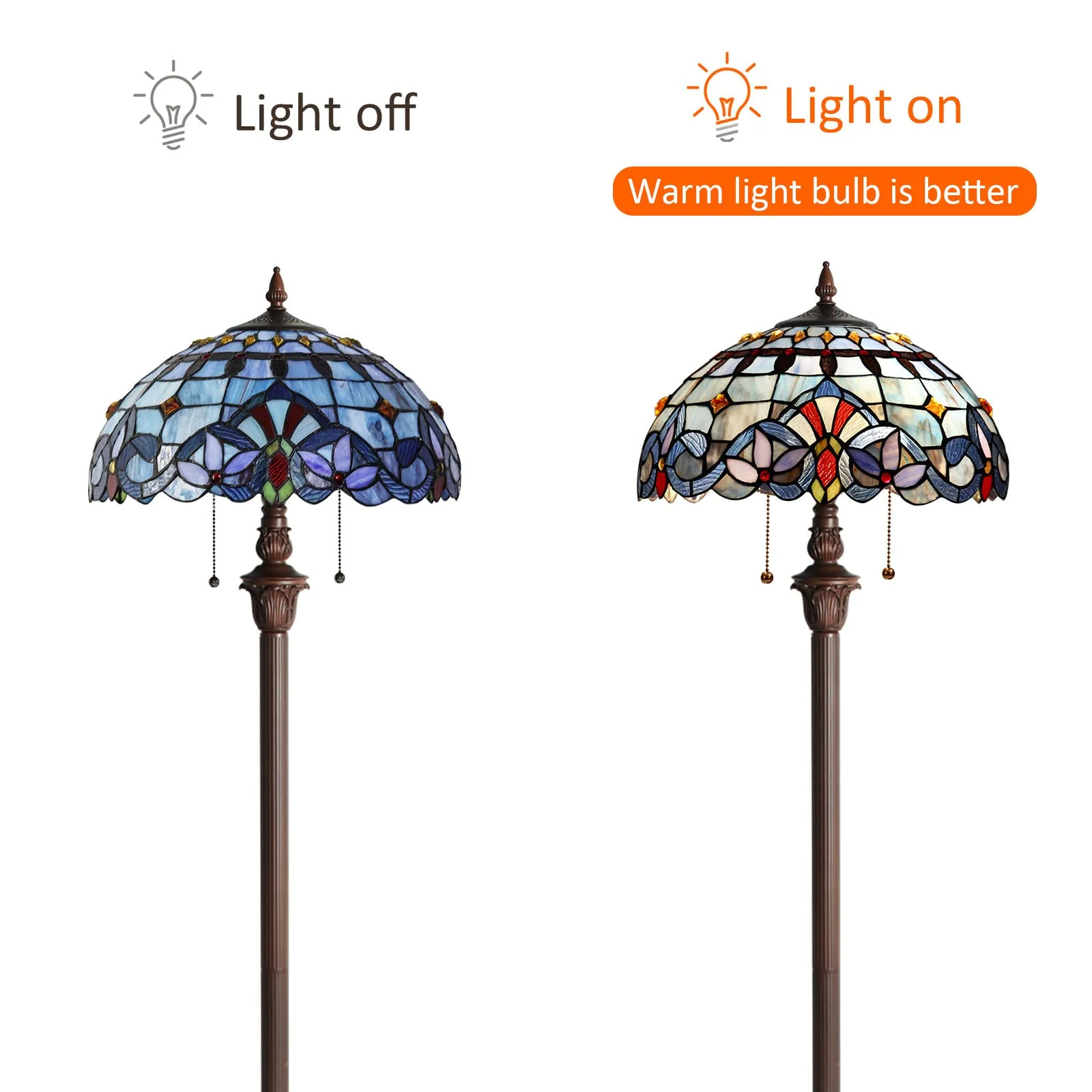 Capulina Tiffany Floor LampTraditional Art StyleStanding Lamp - Image 7