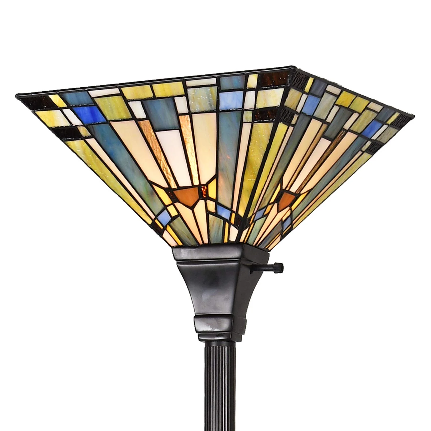 Capulina Tiffany Torchiere Floor Lamp Pole Antique Mission Style - Image 7
