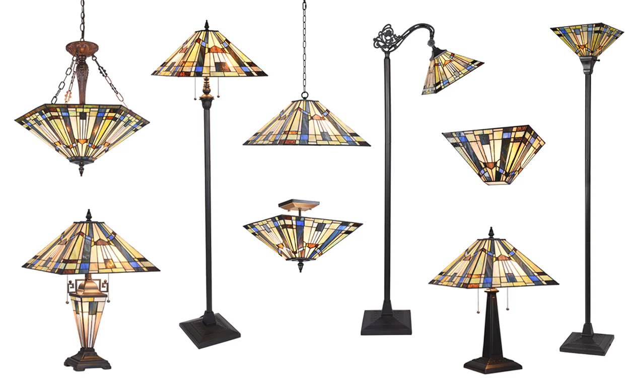 Capulina Tiffany Torchiere Floor Lamp Pole Antique Mission Style - Image 8