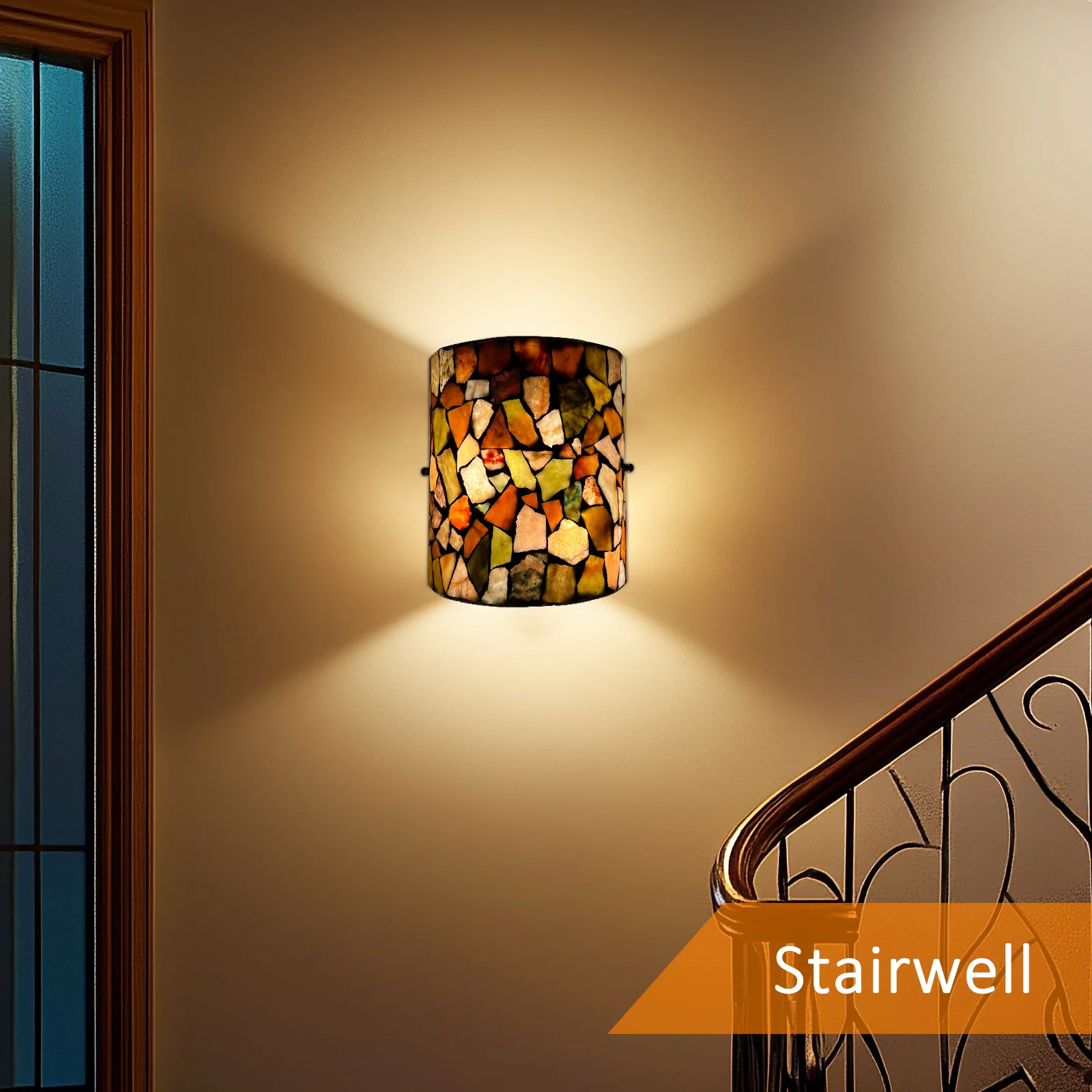 Tiffany Wall Sconces, Natural Shell Lampshade Mosaic Wall Light for Bedroom, Stairway, Corridor - Image 7