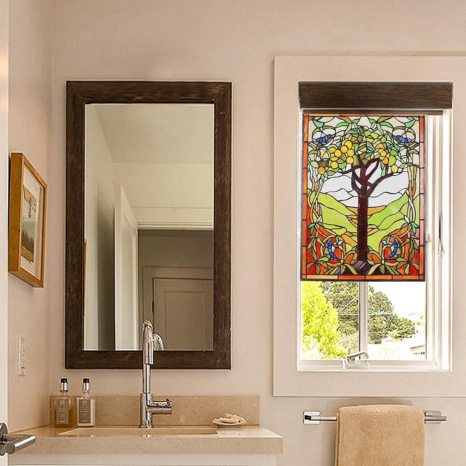 Capulina Tree of Life Stained Glass Window Hanging Window - Image 2
